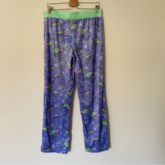 STAR WARS The Mandalorian Fleece Pajama Pants NWT Women's Medium Purple Cozy - Picture 7 of 10